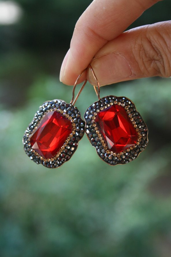 STONEAGE JEWELLERY Kristal Taşlı El Yapımı Küpe - 3