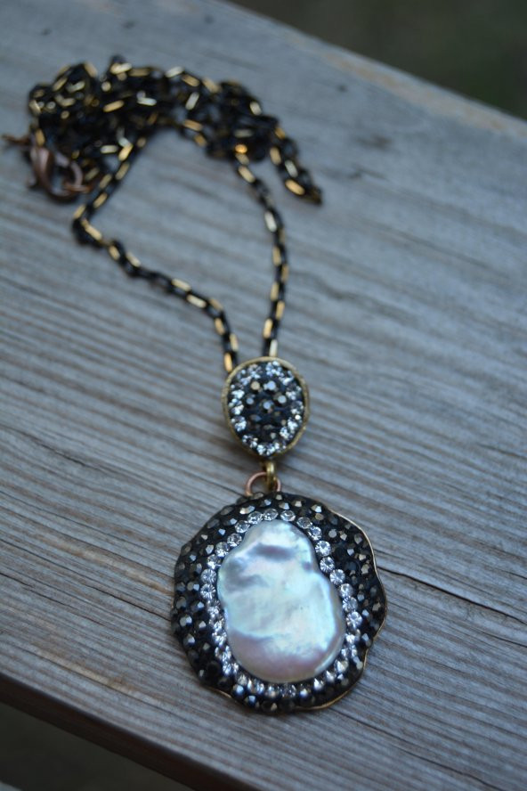 STONEAGE Sakız İncisi El Yapımı Bayan Kolye - Resim 3