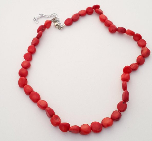 STONEAGE JEWELLERY Bayan Kolye Kırmızı Mercan - 2