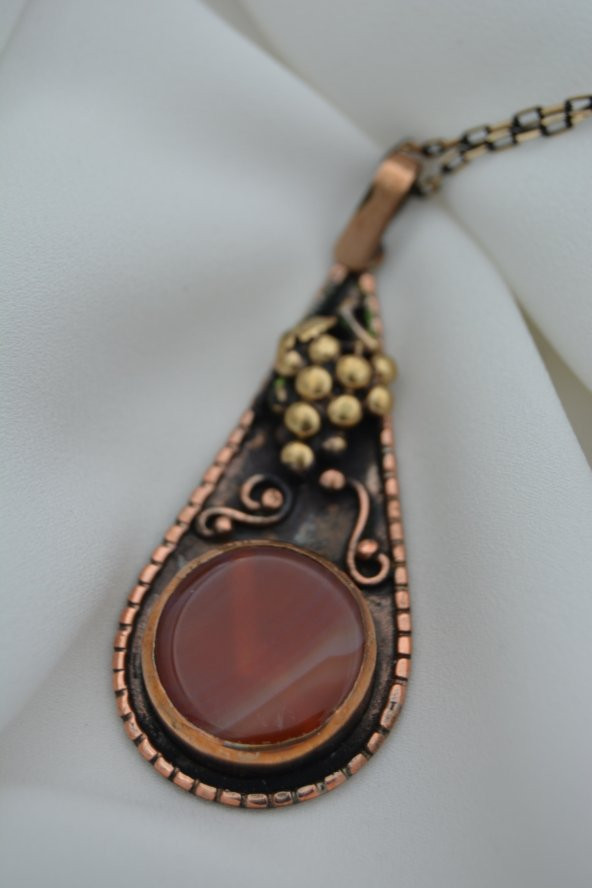 STONEAGE AKİK TAŞLI ÜZÜMLÜ KOLYE - Resim 2