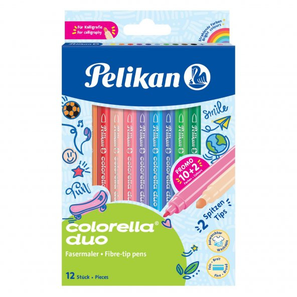 Pelikan Keçeli Kalem Colorella 2 Li Uç 12 Li Keçeli Boya Kalemi ürün görseli