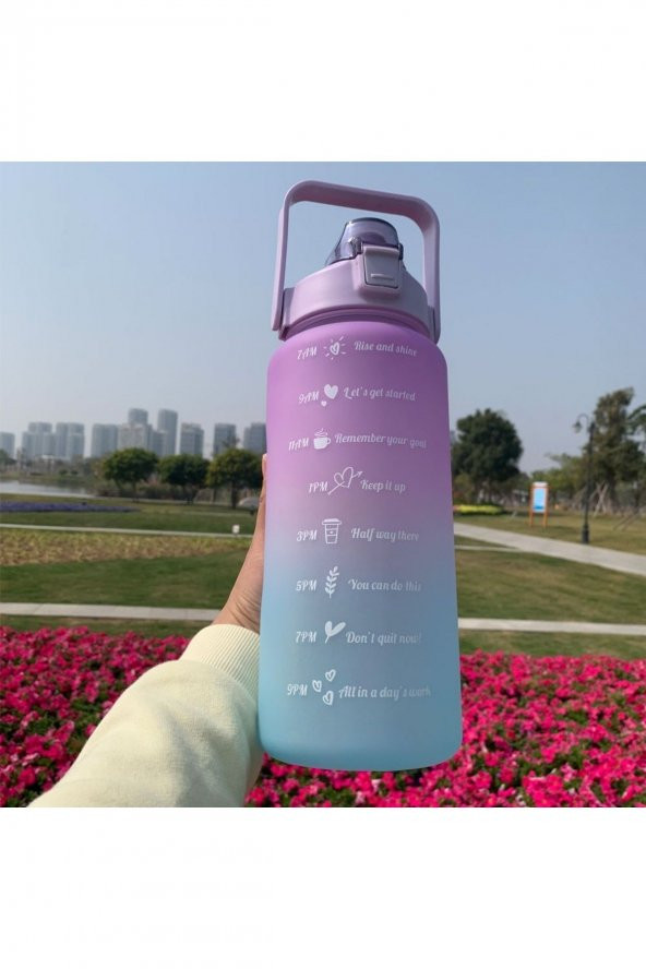 Hayal Sepeti  3lü Set Su Matarası Su Şişesi Suluk 2lt+900ml+600ml Tritan Spor Salonu Su Şişesi Suluk - 6