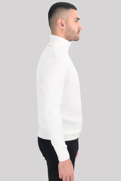 Cengiz İnler Tam Balıkçı Yaka Yünlü Erkek Triko Kazak - 7