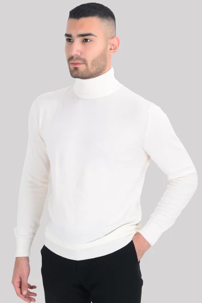 Cengiz İnler Tam Balıkçı Yaka Yünlü Erkek Triko Kazak - 2