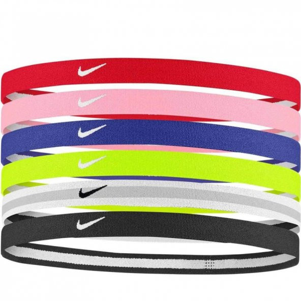 Nike Y Swoosh Sport Headbands 6 Pk Unisex Kırmızı Antrenman Saç Bandı N.100.3042.966.OS