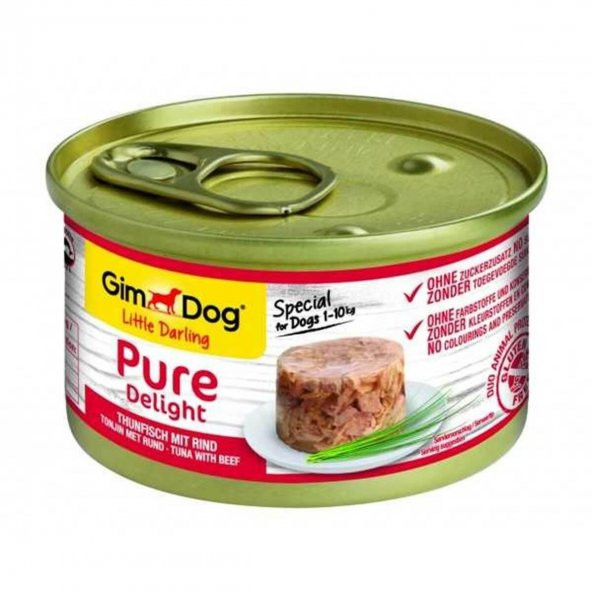 Gimdog Pure Delight Ton Balıklı Biftekli Köpek Konservesi 85 Gr