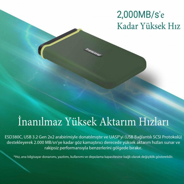 Transcend TS2TESD380C 2TB, External SSD, ESD380C,USB 3.2 Gen 2, Type C - 6