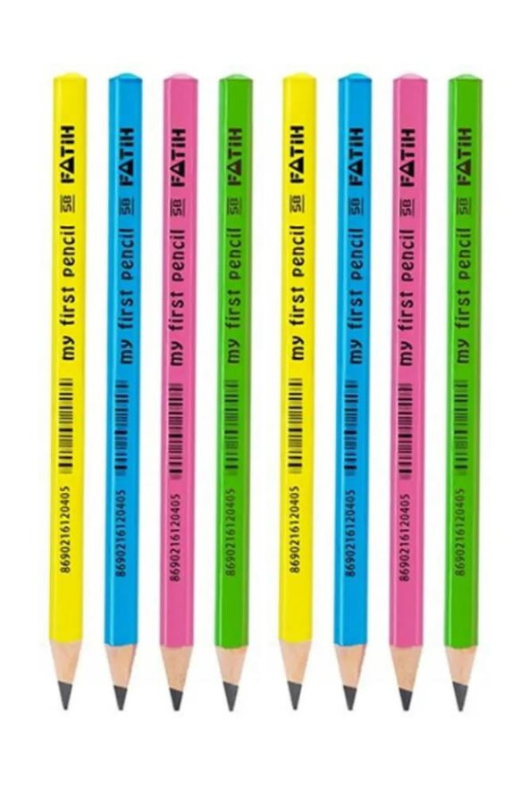 İlk Kalemim Jumbo Üçgen Başlangıç Kalemi Siyah 8 Adet Fatih Jumbo Kurşun Kalem Triangular