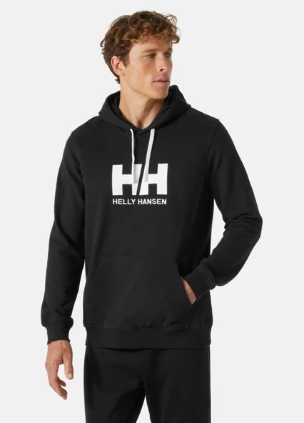 Helly Hansen HH Logo Hoodie Erkek Kapüşonlu Sweatshirt Siyah HHA.33977-990