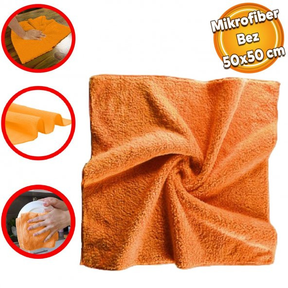 Automix Araba Araç Otomobil Otoİç Dış Ofis Ev Zemin Parke Kurulama Temizleme Mikrofiber Bez 50x50