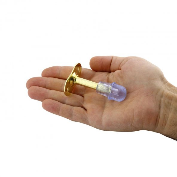 Kapı Stoperi 8 cm Metal Kapı Tamponu Durdurucu Tutucu Kapı Stopu Silikonlu Gold - 3