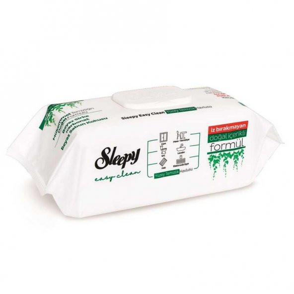 Sleepy Easy Clean Sirke Karbonat Beyaz Sabun Katkılı Yüzey Temizlik Islak Havlusu - 100'lü 3 Paket - 3
