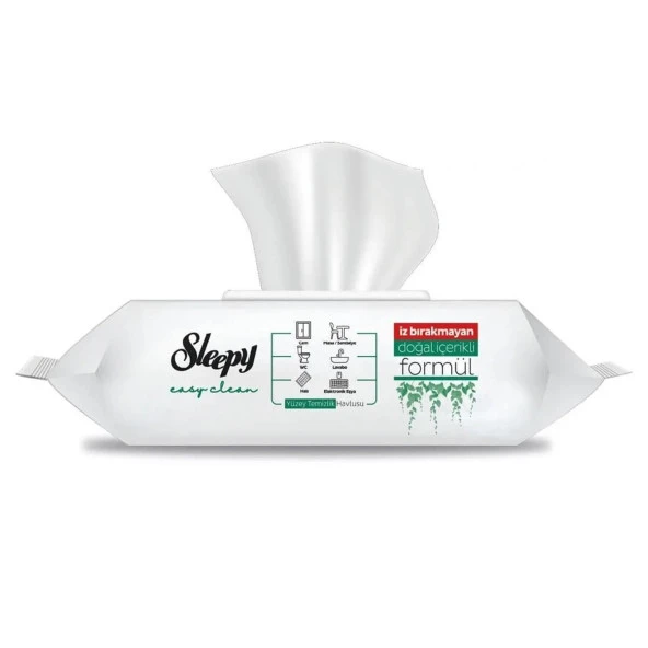 Sleepy Easy Clean Sirke Karbonat Beyaz Sabun Katkılı Yüzey Temizlik Islak Havlusu - 100'lü 5 Paket - 3