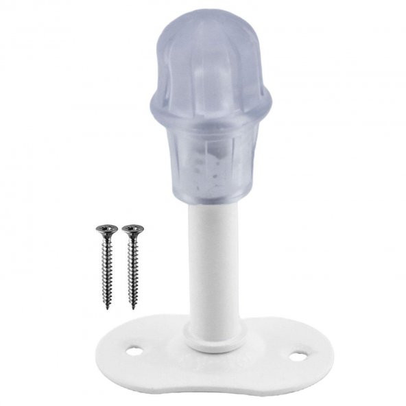Kapı Stoperi 8 cm Metal Kapı Tamponu Durdurucu Tutucu Kapı Stopu Silikonlu Beyaz