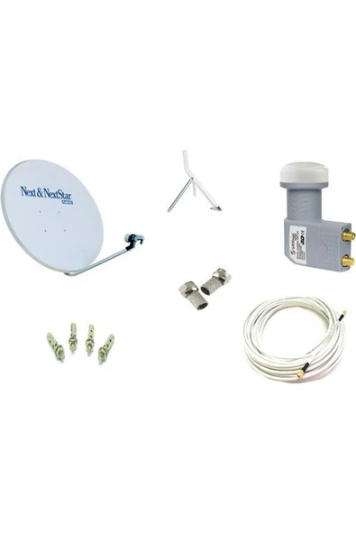 Televizyon Çanak Anten Takımı Full Set 85Cm Çanak Anten + Çiftli Lnb + Kablo