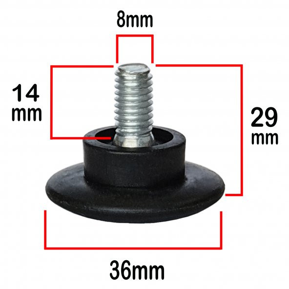 AletÇantam 3cm Büyük Bingo Ayak Mobilya Dolap Masa Sehpa Ayağı 4 Adet + Vida - 2