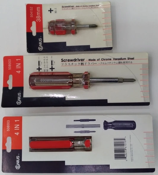 Genıus 4 Uçlu Tornavida - Kısa Yıldız Tornavida ürün görseli