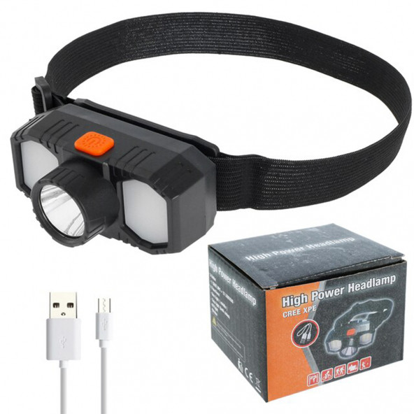 High Power Headlamp USB Şarj Edilebilir Su geçirmez Yüksek Güç Kafa Lambası Led Işık Feneri