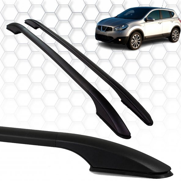 Nissan Qashqai (2007-2014) - Tavan Çıtası - Solid - (2 Parça Aluminyum) - (SUV-ABS Ayak-Siyah)