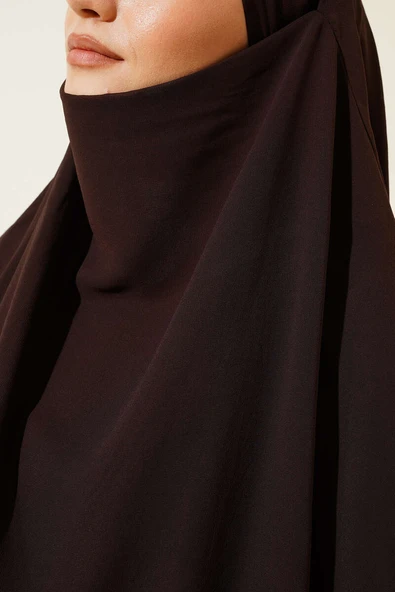 Şifon Sufle Hazır Şal Kahve - Resim 4