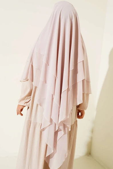 Şifon Sufle Hazır Şal Vanilya - Resim 3