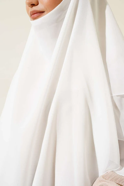 Şifon Sufle Hazır Şal Ekru - Resim 4