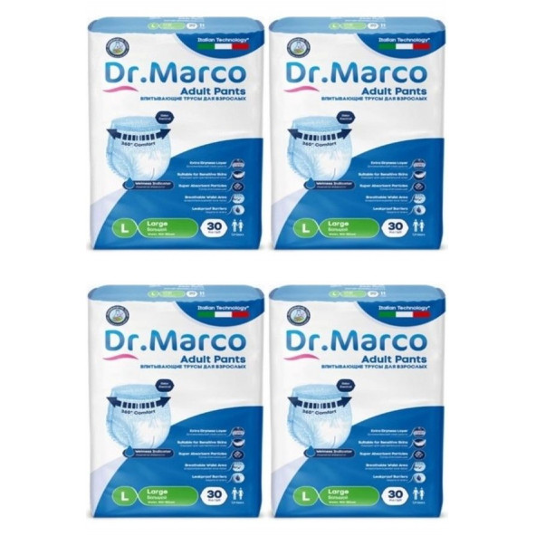 DR. MARCO Emici Külot Yetişkin Hasta Bezi Large 30 lu 4 Paket - 2