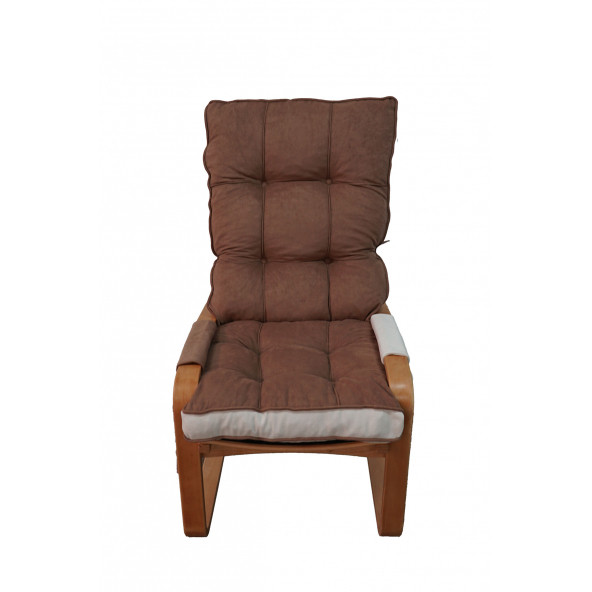 Mobildeco Şehzade Ahşap Cepli Yaylanır Dinlenme Koltuğu Çift Renktir Kahve / Krem - 5