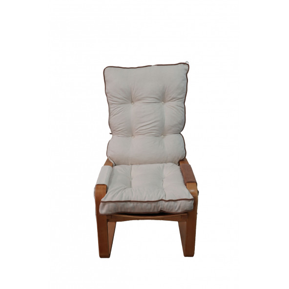 Mobildeco Şehzade Ahşap Cepli Yaylanır Dinlenme Koltuğu Çift Renktir Kahve / Krem - 6