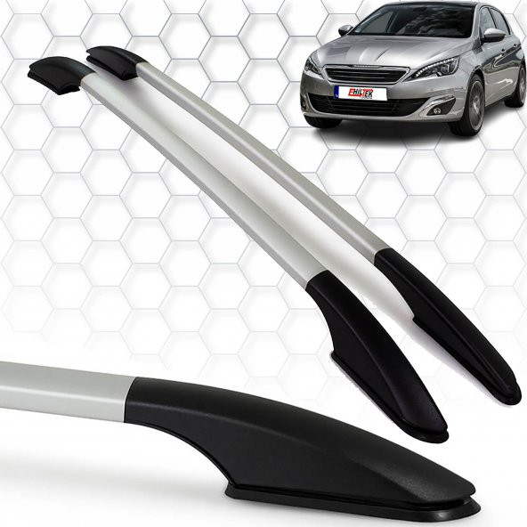 Peugeot 308 (2013-2021) - Tavan Çıtası - Solid - (2 Parça Alu) - (HB 5K-ABS Ayak-Yapıştırma)