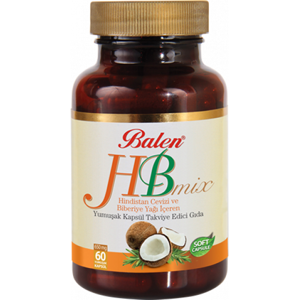 BALEN HB MİX HİNDİSTAN CEVİZİ VE BİBERİYE YAĞI İÇEREN YUMUŞAK KAPSÜL 500 MG 60 KAPSÜL