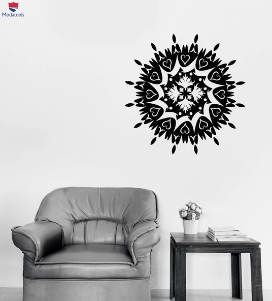 Duvar Oturma Odası, Yatak Odası Sticker Daire Çiçek Süs Doğa Mandala Yoga Stüdyosu Dekor Benzersiz Hediyelik - 1