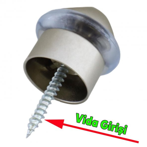 Kapı Stoperi Kapı Altı Durdurucu Tutucu Tamponu Silikonlu Contalı Stopu Vidalı Saten 35 mm - 2