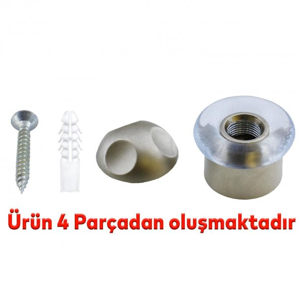 Kapı Stoperi Kapı Altı Durdurucu Tutucu Tamponu Silikonlu Contalı Stopu Vidalı Saten 35 mm - 3