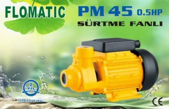 VORTEX PM45 0.5 HP 220V Preferikal Sürtme Fanlı Su Pompası - Bakıra Bakır Sargı