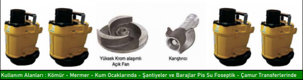 VORTEX KRS34 5.5 HP 1450 Devir Çelik Fanlı Karıştırıcılı Endüstriyel Tip Pis Su Dalgıç Çamur Pompası - Resim 2