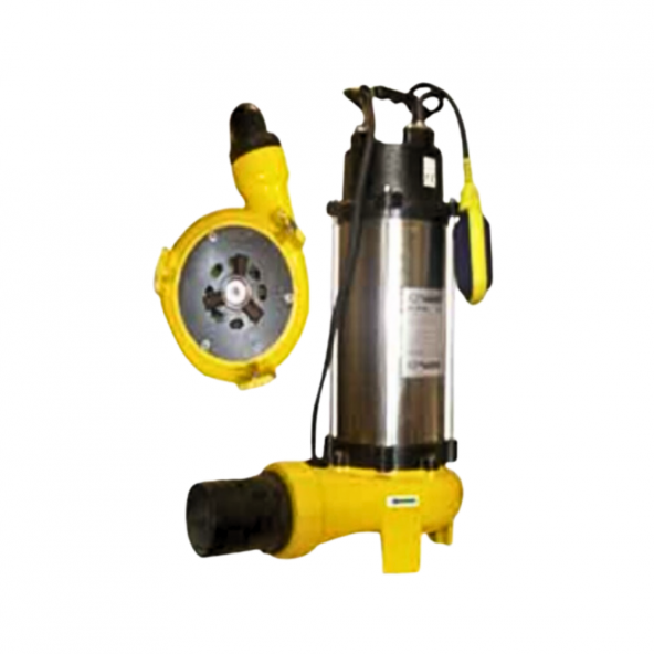 VORTEX V50 150F 1.5 HP 380v Bıçaklı Flatörlü Pis Su Foseptik Dalgıç Pompa ( Açık Fanlı )
