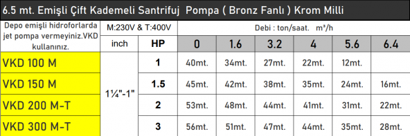 VORTEX VKD200 2 HP 220V Monofaze Bronz Fanlı Çift 2 Kademeli Santrifüj Pompa - Bakır Sargı - 2