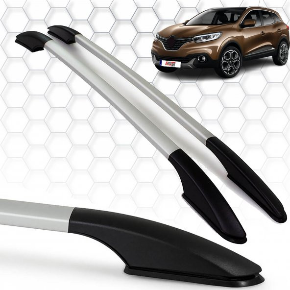 Renault Kadjar (2015+) Tavan Çıtası - Solid - Alu (SUV-2 Parça-Aluminyum-ABS Ayak-Yapıştırma)