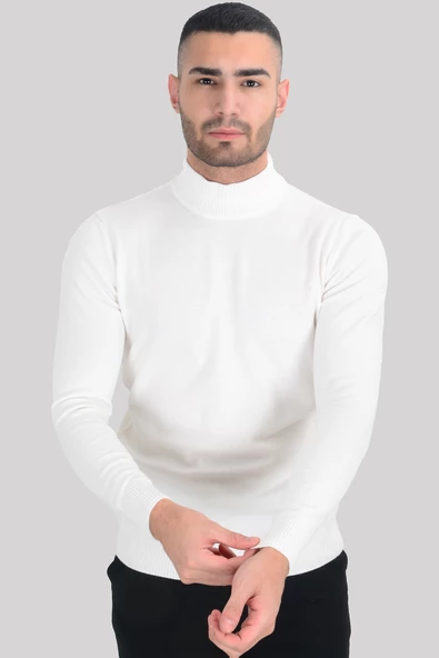 Cengiz İnler Yarım Balıkçı Düz Slim Erkek Triko - 8