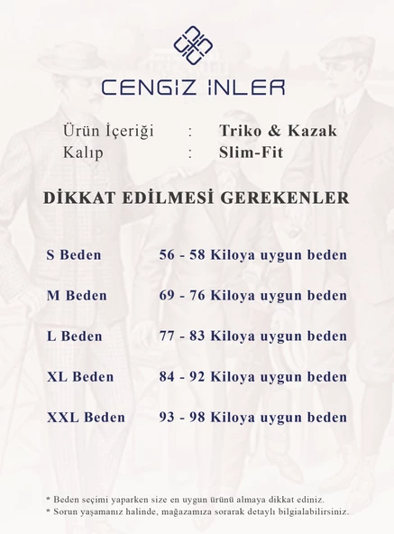 Cengiz İnler Yarım Balıkçı Düz Slim Erkek Triko