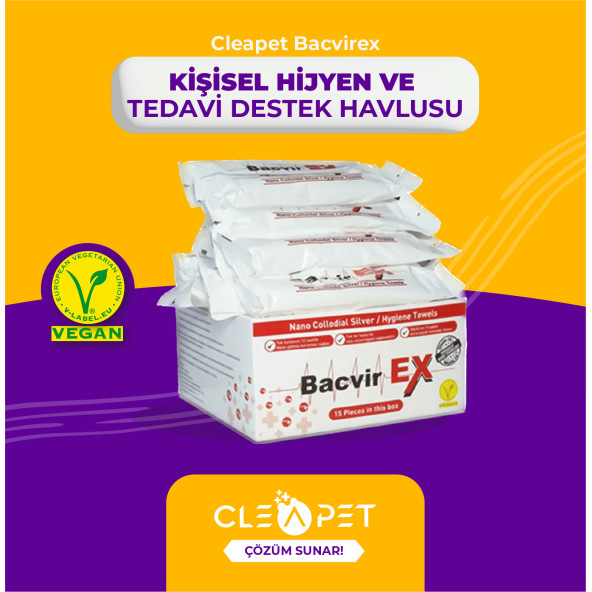 Bacvirex Nano Kolodial Gümüş Hijyen Havlusu (30x30 Cm - Kutu 15 Adet)