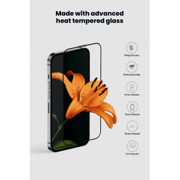 iPhone 14 Pro Max Kırılmaz Cam Tam Kaplayan Ekran Koruyucu Kolay Kurulum Aparatlı - Resim 6