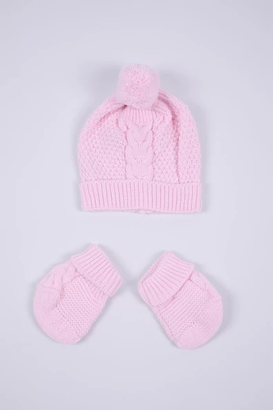 Babyhola Kız Erkek Bebek Yenidoğan 0-3 ay Battaniye Tulum Şapka Patik Triko 4'lü Hastane Çıkışı Set Hediyelik 2678 - 7