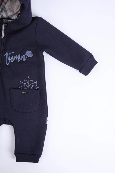 Babyhola Kız Erkek Bebek Çocuk Kapüşonlu Şardonlu Tulum 12434 - 5