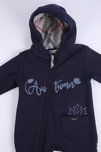 Babyhola Kız Erkek Bebek Çocuk Kapüşonlu Şardonlu Tulum 12434 - 2