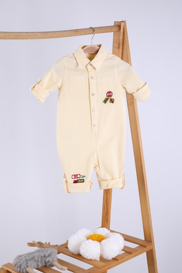 Babyhola Bayramlık Kot Kumaş Kız Erkek Bebek Tulum 12304 - 9