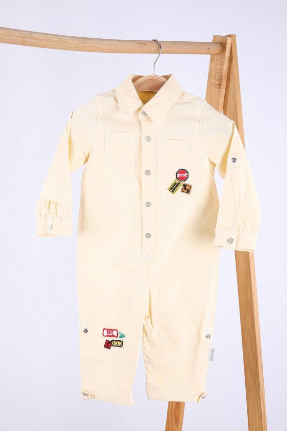 Babyhola Bayramlık Kot Kumaş Kız Erkek Bebek Tulum 12304 - 10