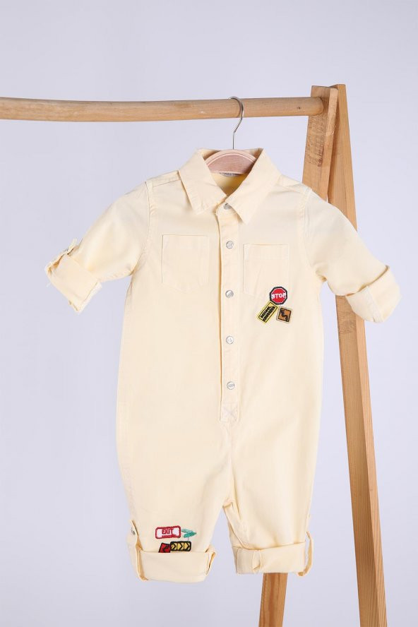 Babyhola Bayramlık Kot Kumaş Kız Erkek Bebek Tulum 12304 - 11