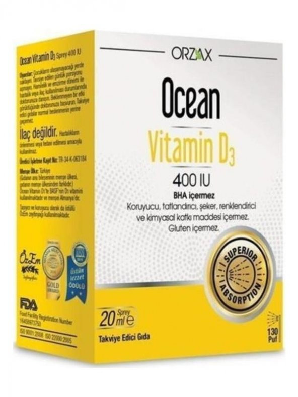Ocean Vitamin D3 400 Sprey
